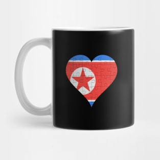 North Korean Jigsaw Puzzle Heart Design - Gift for North Korean With North Korea Roots Mug